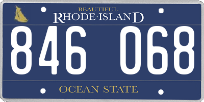 RI license plate 846068