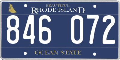 RI license plate 846072