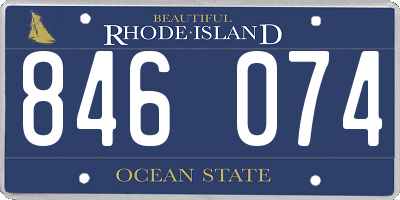 RI license plate 846074