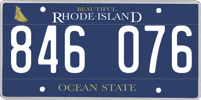 RI license plate 846076
