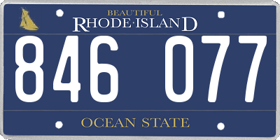 RI license plate 846077