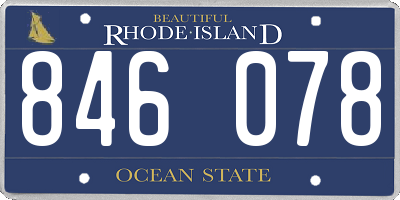 RI license plate 846078