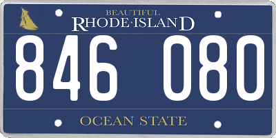 RI license plate 846080