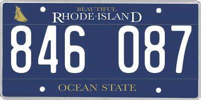 RI license plate 846087