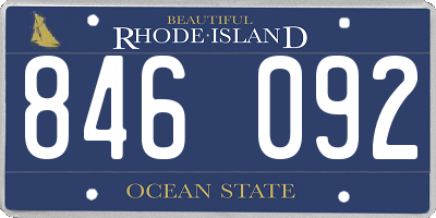 RI license plate 846092