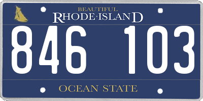 RI license plate 846103