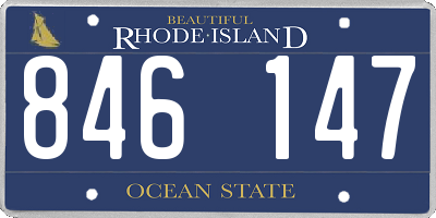 RI license plate 846147