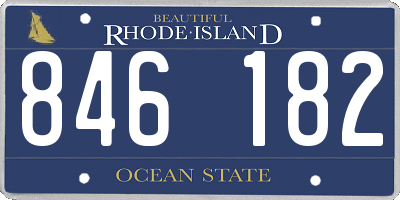 RI license plate 846182