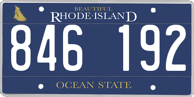 RI license plate 846192