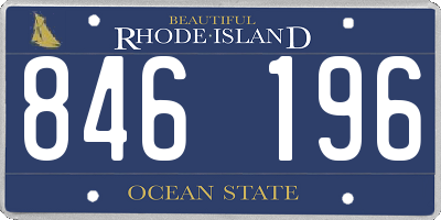 RI license plate 846196