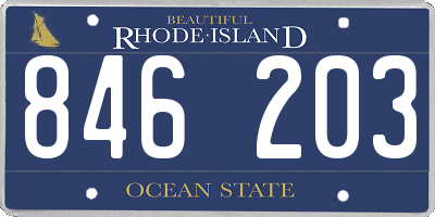 RI license plate 846203