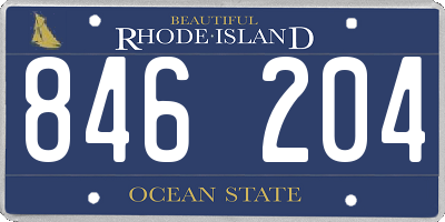RI license plate 846204