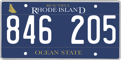 RI license plate 846205