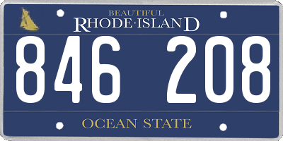 RI license plate 846208