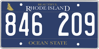RI license plate 846209
