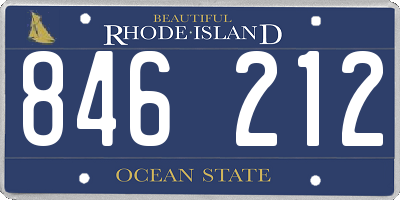 RI license plate 846212
