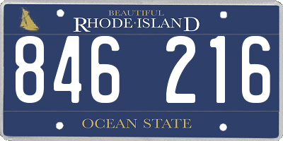 RI license plate 846216