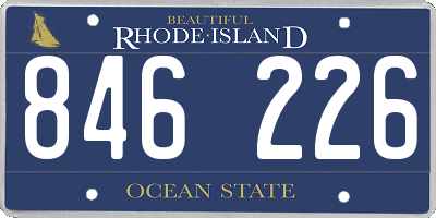 RI license plate 846226