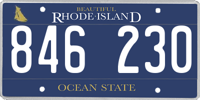 RI license plate 846230