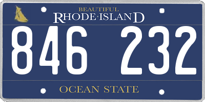 RI license plate 846232