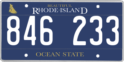 RI license plate 846233