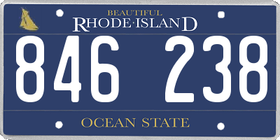 RI license plate 846238