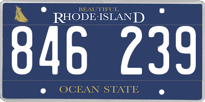 RI license plate 846239
