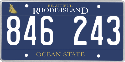 RI license plate 846243