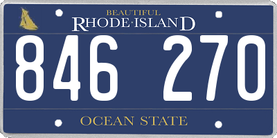 RI license plate 846270