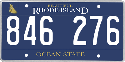 RI license plate 846276
