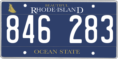 RI license plate 846283