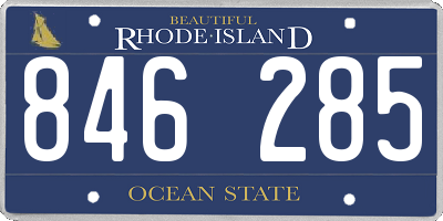 RI license plate 846285
