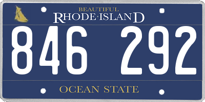 RI license plate 846292