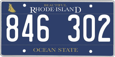 RI license plate 846302