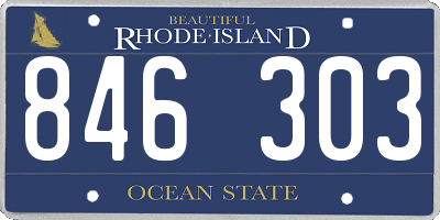 RI license plate 846303
