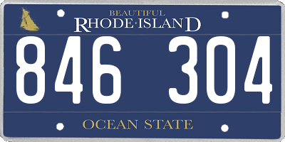 RI license plate 846304
