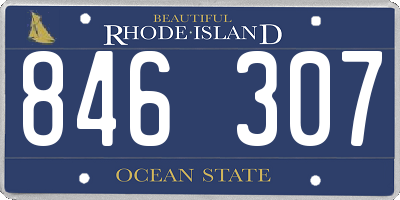 RI license plate 846307
