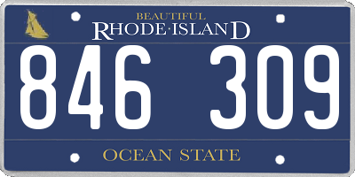 RI license plate 846309