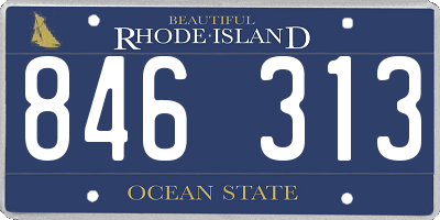 RI license plate 846313