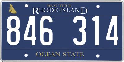 RI license plate 846314