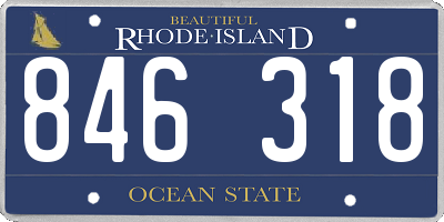 RI license plate 846318