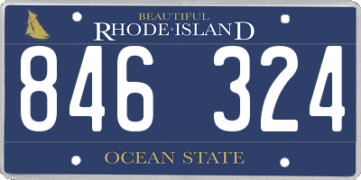 RI license plate 846324