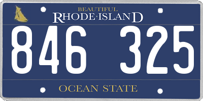 RI license plate 846325