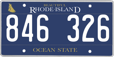 RI license plate 846326