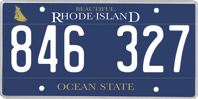 RI license plate 846327