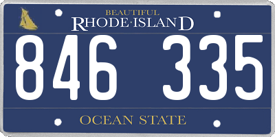 RI license plate 846335