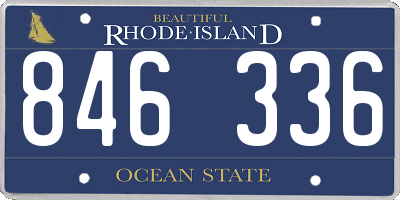 RI license plate 846336