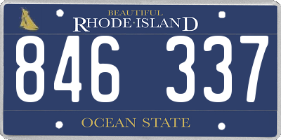 RI license plate 846337