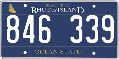 RI license plate 846339