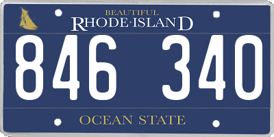 RI license plate 846340